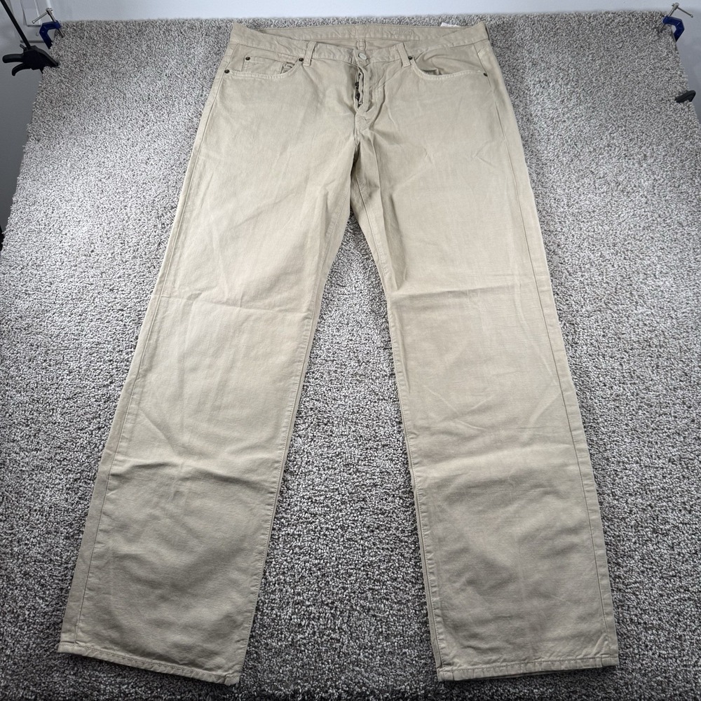 7 For All Mankind Jeans‎ Mens 38 (Fits 38x34) Beige Relaxed Denim Classic Preppy